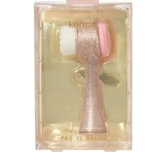 NEW Kensie Two-In-One Facial Exfoliator Brush Rose Gold Pink